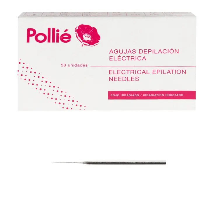 Caja 50 Agujas depilación eléctrica 1,0 Cónicas Gold Pollié