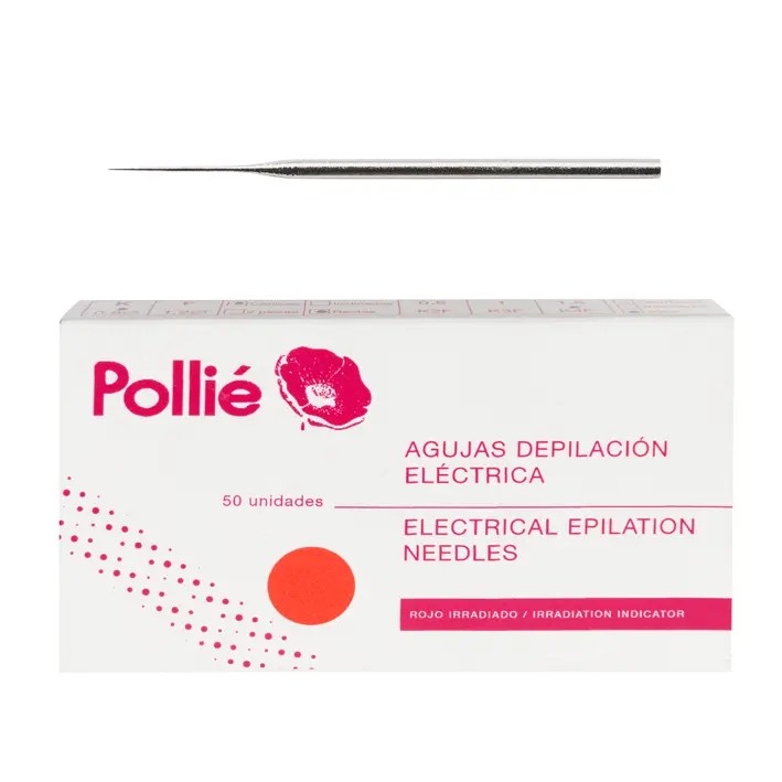 Caja 50 Agujas depilación eléctrica 1,5 Cónicas Gold Pollié