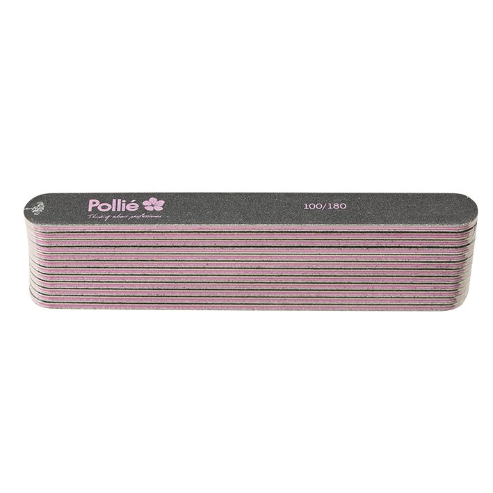 Pack 12 Limas 100/180 negra recta acolchada