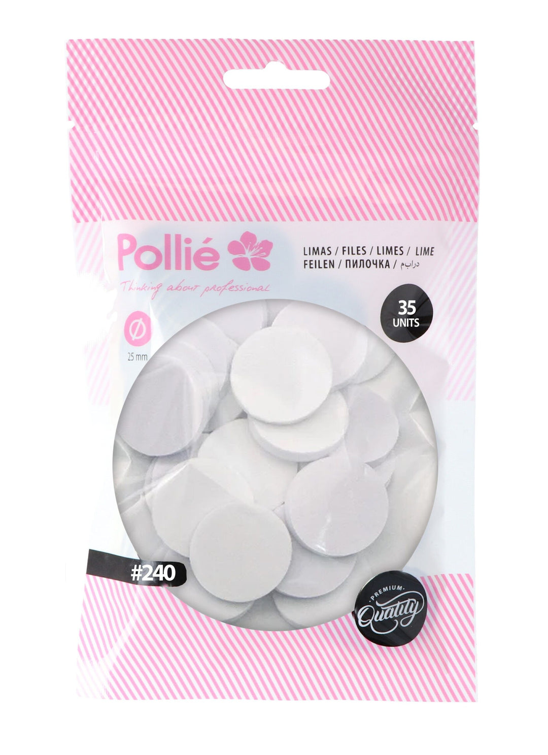 BOLSA 35 LIMAS PULIDORAS #240PARA DISCO 25 MM