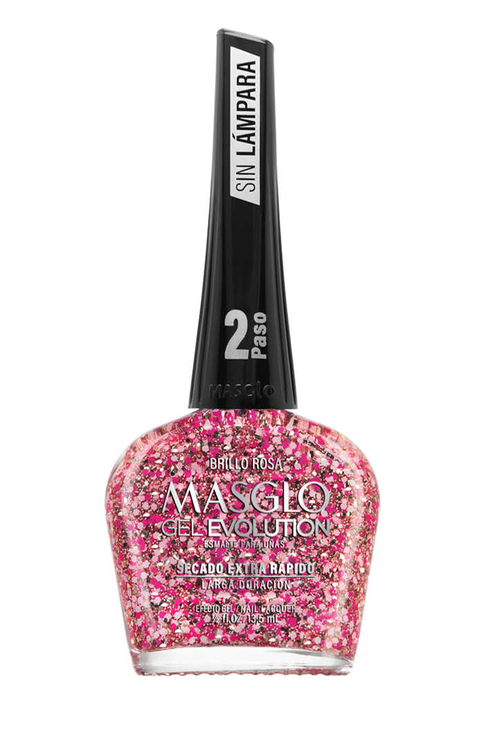 Brillo GEL EVOLUTION MASGLO con PARTICULAS ROSA 13,5ml