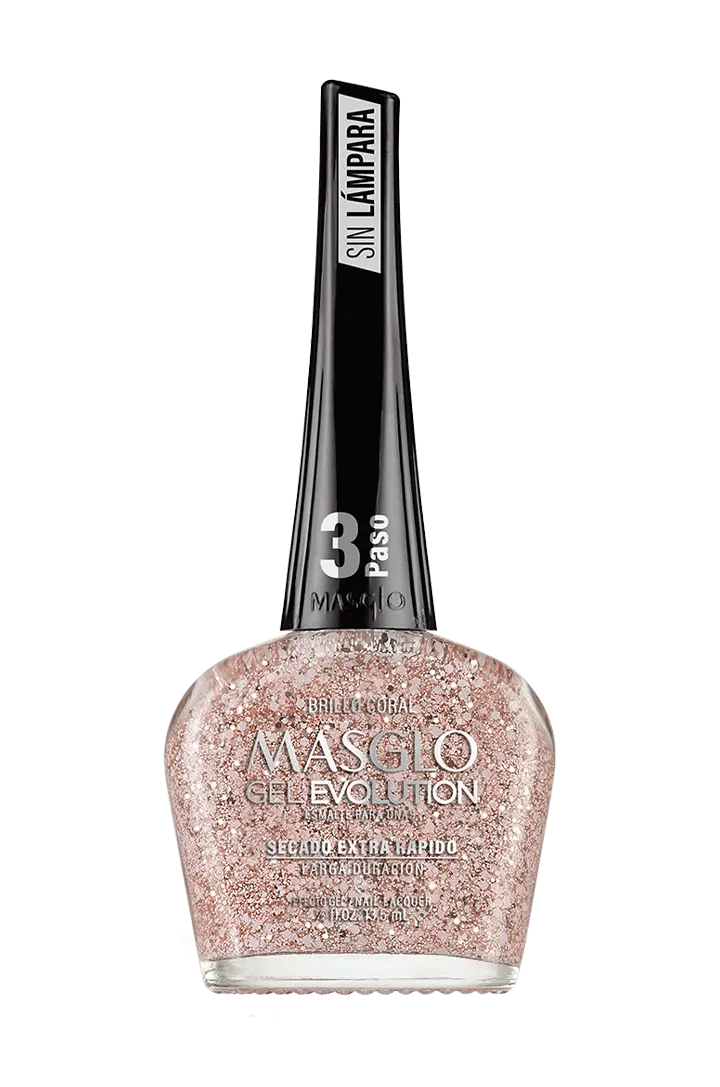 Brillo GEL EVOLUTION MASGLO con PARTICULAS - CORAL 13,5ml