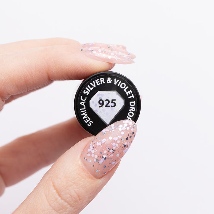 925 Semilac Silver & Violet Drops 7ml
