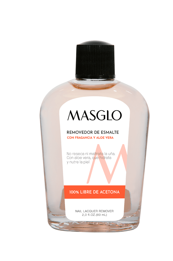 REMOVEDOR DE ESMALTE TRADICIONAL MASGLO CON FRAGANCIA Y ALOE VERA 60 ML