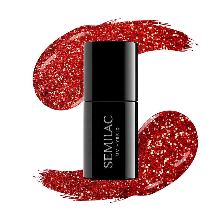 318 Semilac Burgundy Red Glitter 7ml