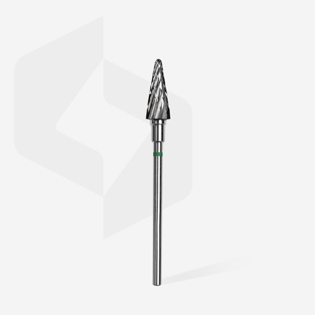 Fresa Staleks de carburo, "cono" verde, diámetro 6 mm