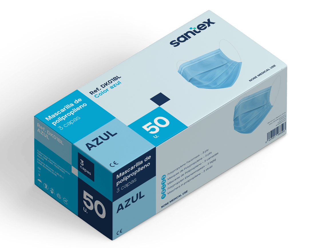 Mascarilla Quirúrgica con Gomas 50 Unidades