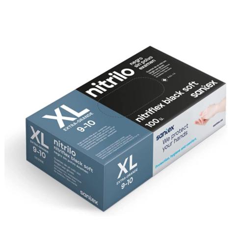 GUANTES NITRILO NITRIFLEX NEGROS XL - 100 unidades
