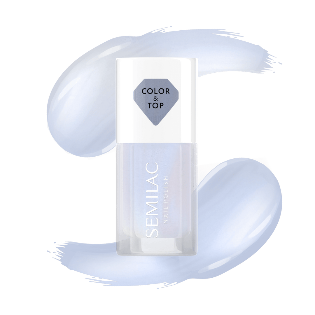 Semilac Top and nail polish 2in1 BLUE HOLO
