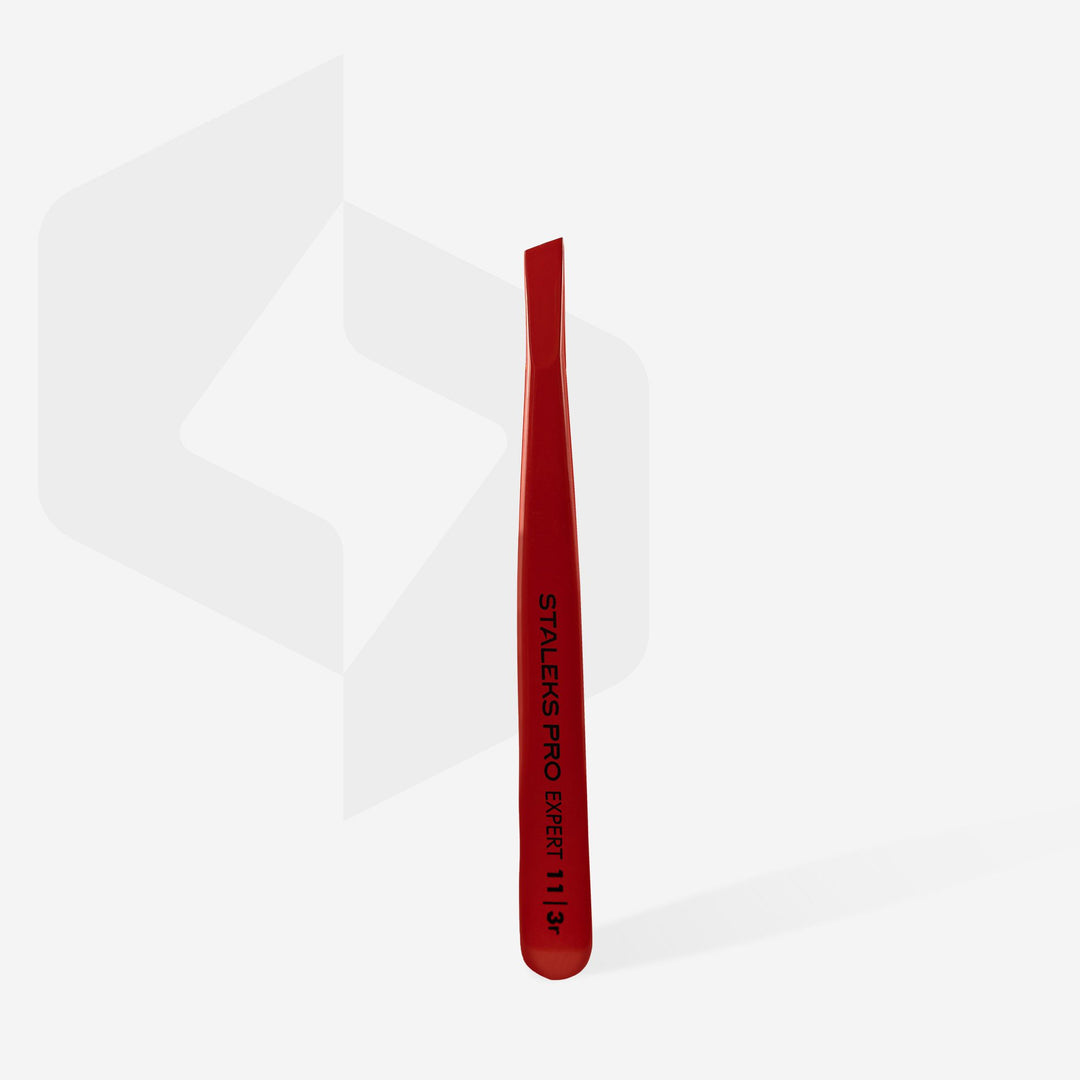 Pinza para las cejas Staleks Pro Expert 11 Tipo 3, roja