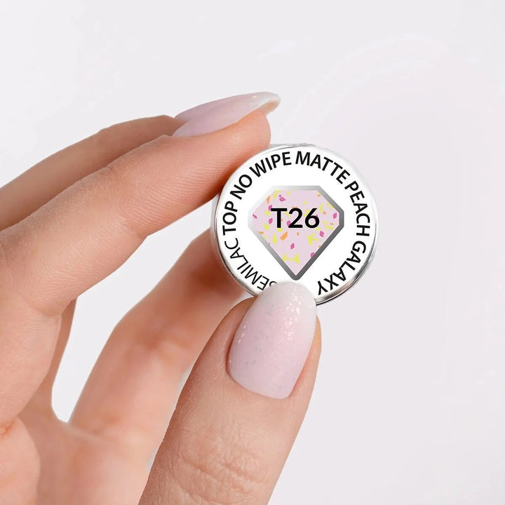 T26 Semilac Top Matt Peach Galaxy 7ml