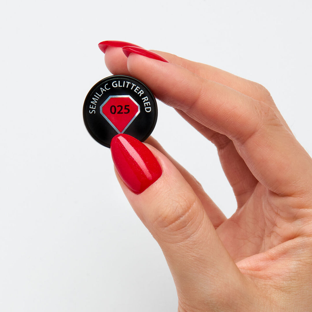 025 Semilac Glitter Red 7ml