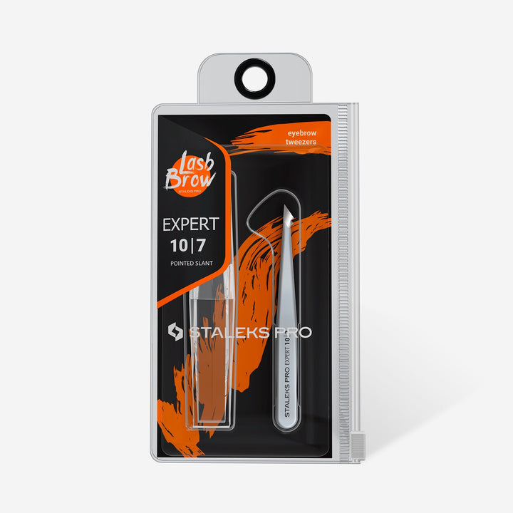 Pinza para cejas ancha inclinada EXPERT 10/7