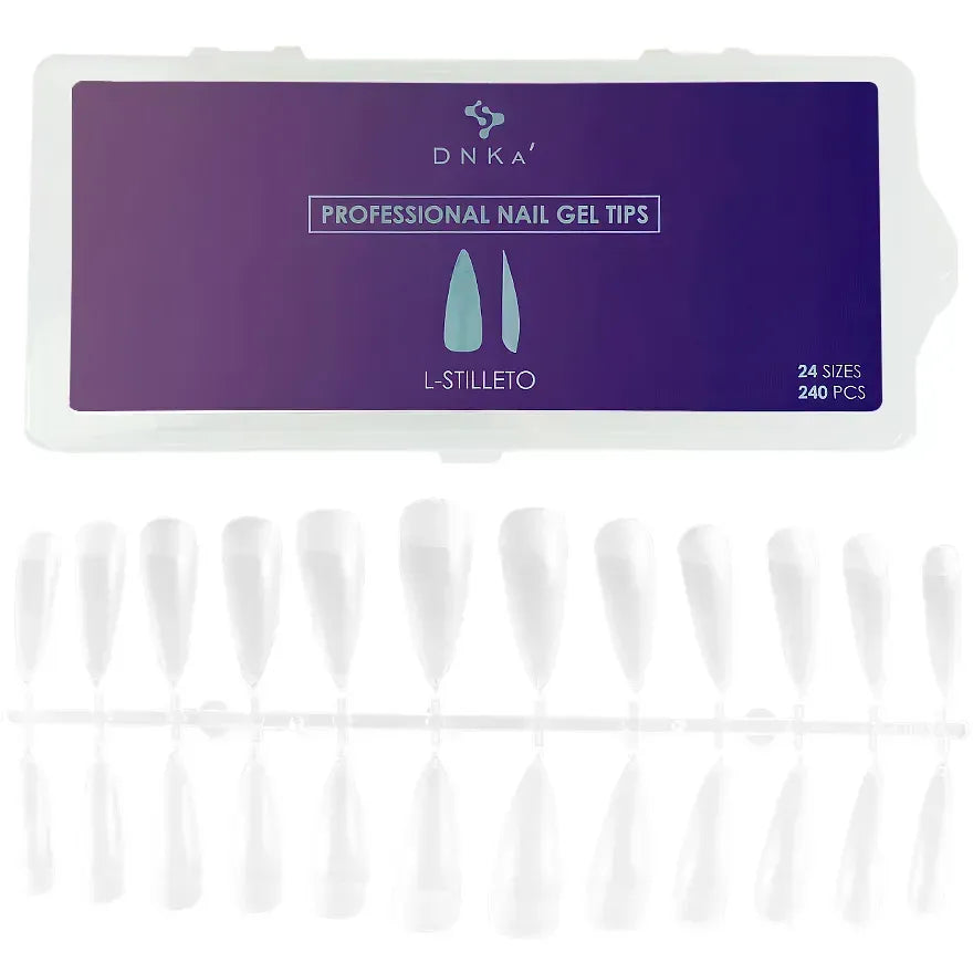 DNKa' Professional Nail Gel Tips L-Stilleto, 240pcs
