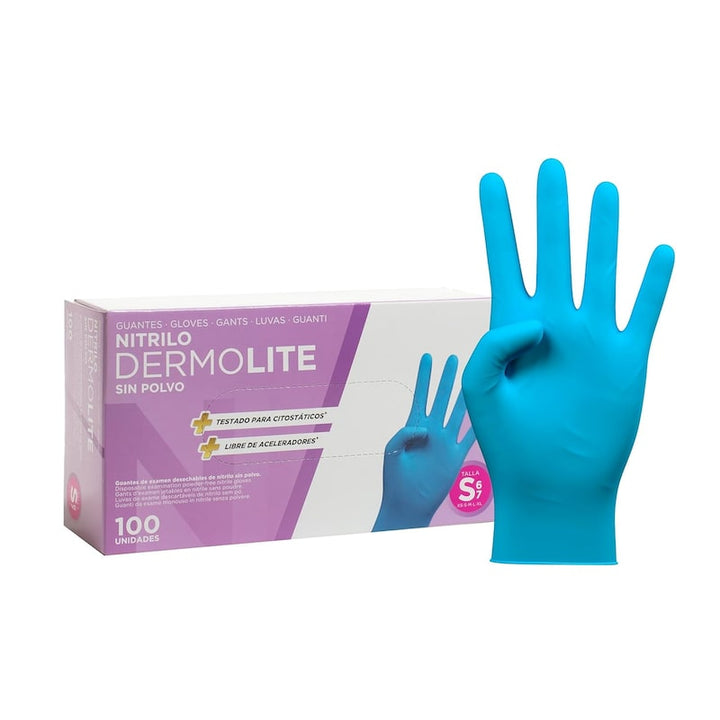 GUANTES S NITRILO DERMOLITE SIN POLVO - 100 unds