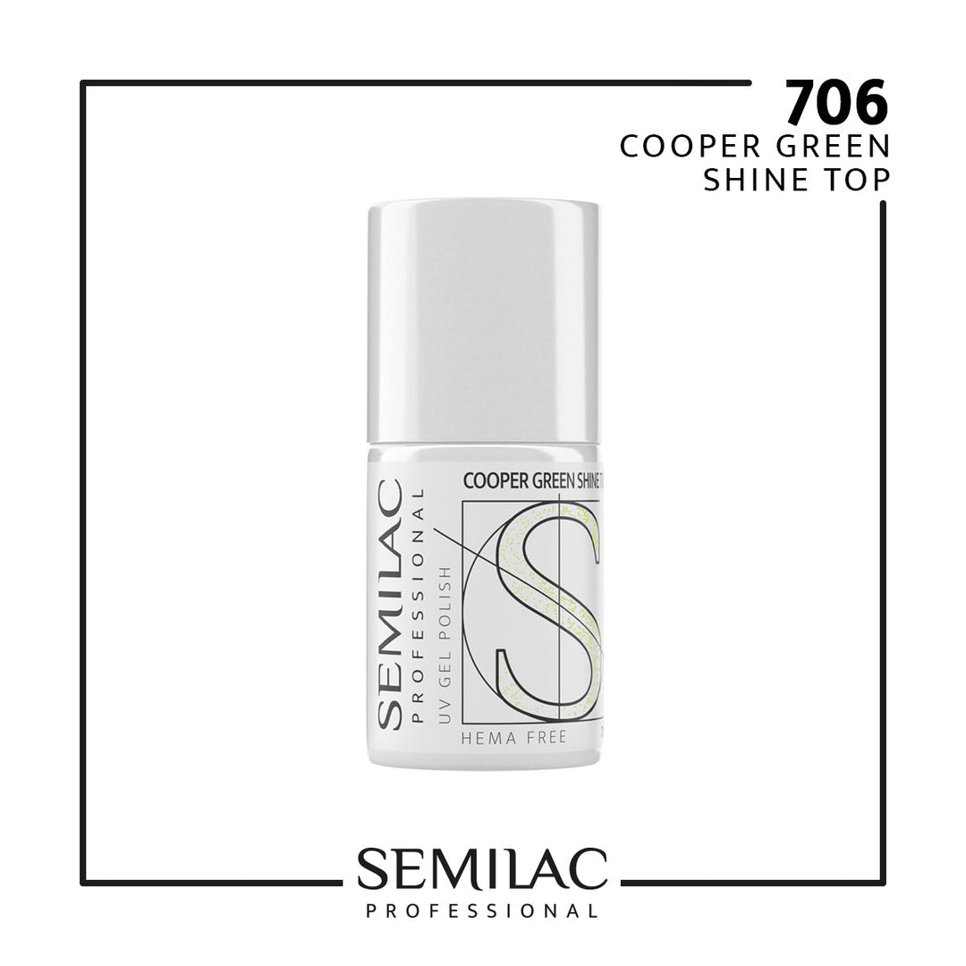 706 Semilac Professional Cooper Green Shine Top 11 ml