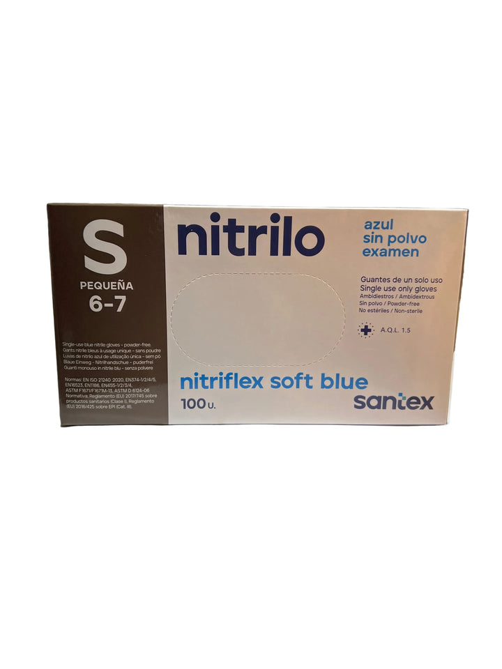 GUANTES NITRIFLEX SOFT AZUL S - 100 unidades
