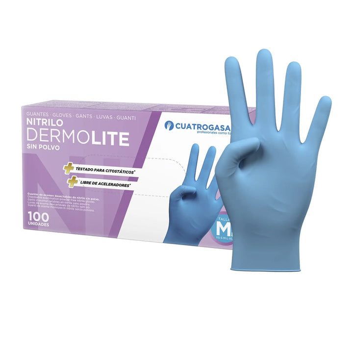 Guantes NITRILO DERMOLITE Sin Polvo 100 unds