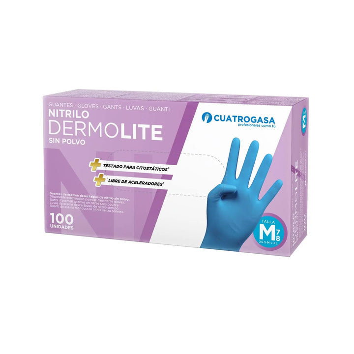 Guantes NITRILO DERMOLITE Sin Polvo 100 unds