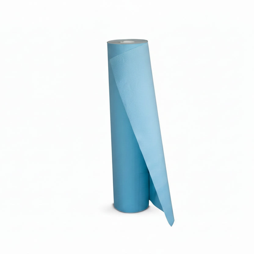 Caja 6 Rollos Camilla Polipropileno Azul PRECORTADO 80mts - Ref. 118-R