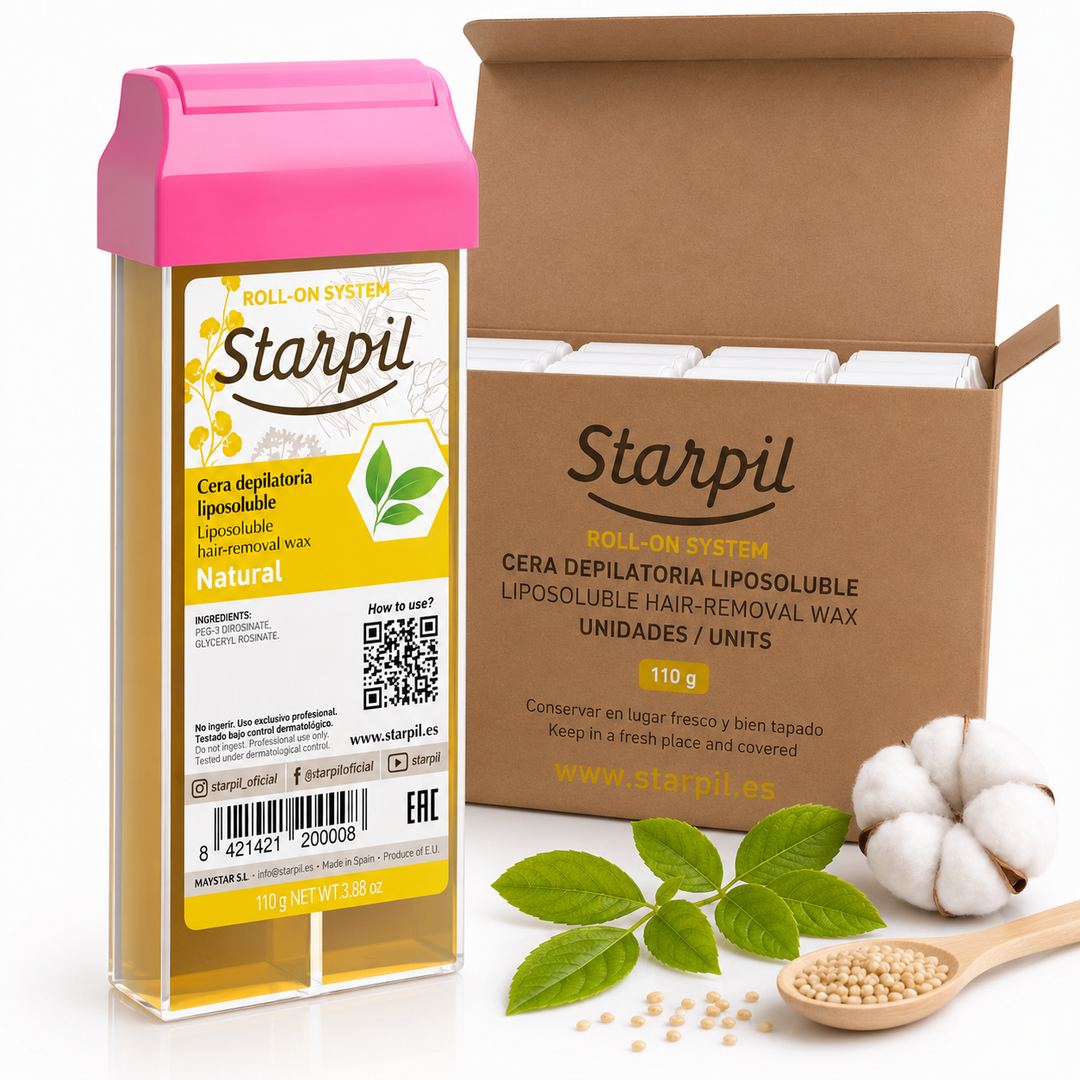 Caja Cera Roll-on Starpil Natural 110g caja - 20 unds