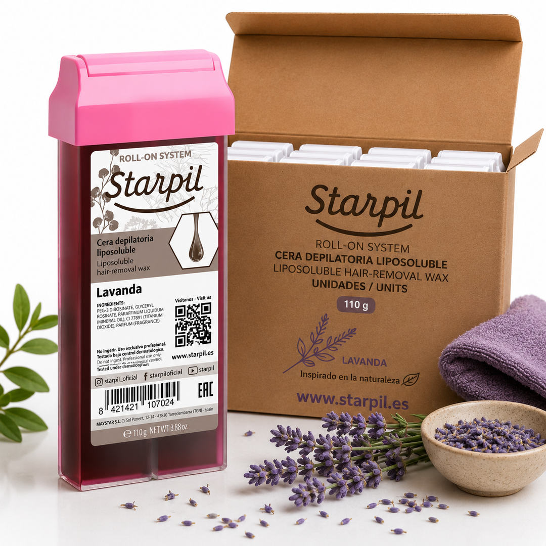 Caja Cera Roll-on Starpil Lavanda 110g - 20 unds