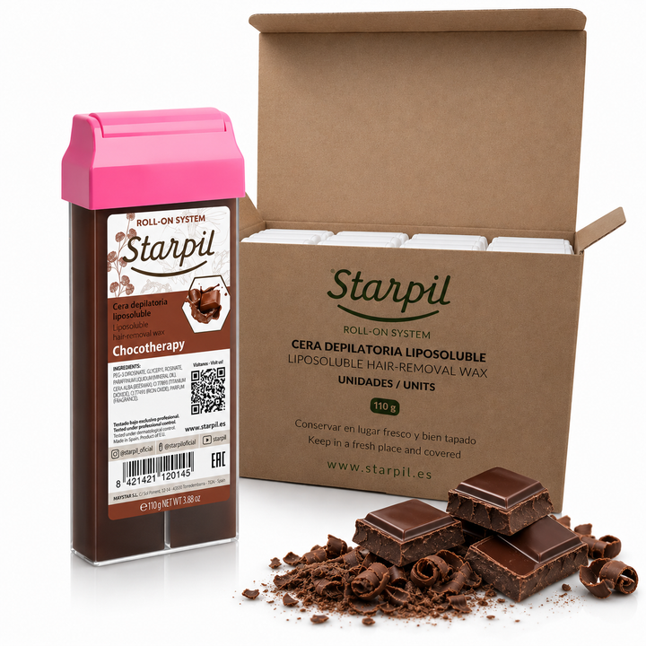 Caja Cera roll-on Starpil Chocotherapy 110g - 20 unds