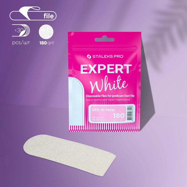 Limas desechables blancas pedicura EXPERT 10 (30 uds)