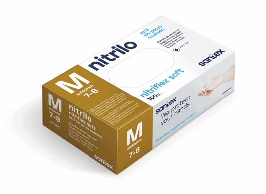 GUANTES M SOFT BLUE AZUL NITRILO SIN POLVO - 100unds