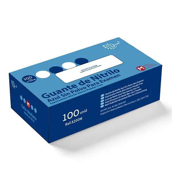 Guantes de Nitrilo Sin Polvo 4g caja 100 unidades