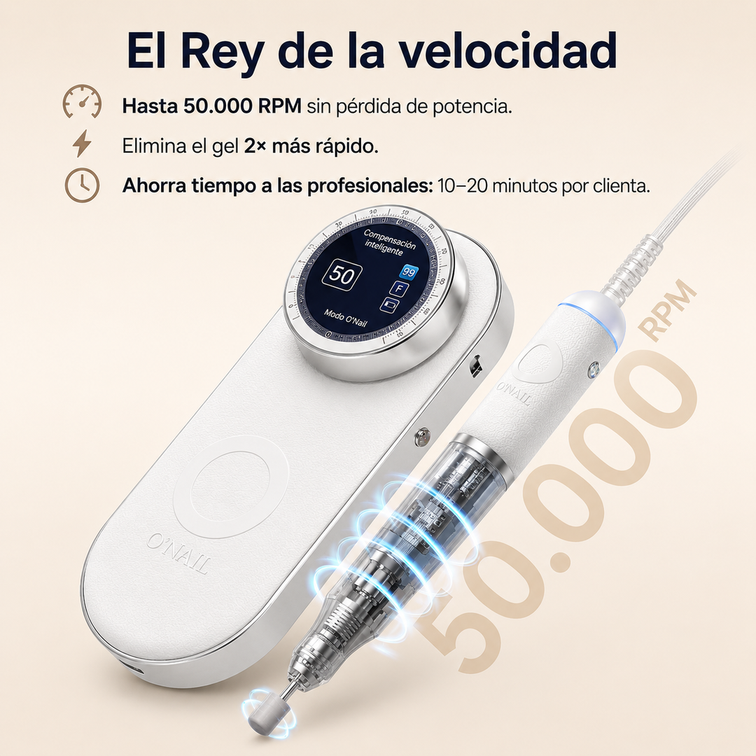 Micromotor O'NAIL 50.000 RPM con IA + Pieza de Mano + Pack de Fresas de Regalo