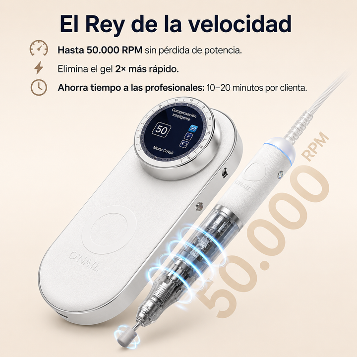 Micromotor O'NAIL 50.000 RPM con IA + Pieza de Mano + Pack de Fresas de Regalo