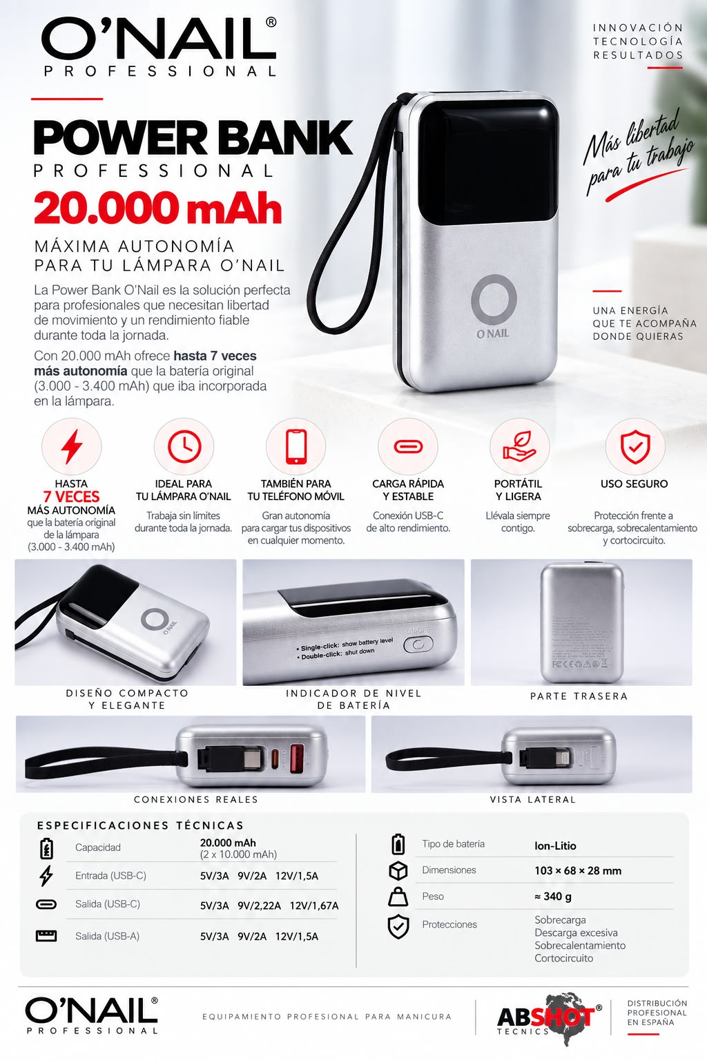 Power Bank O´NAIL Professional 20.000 mAh