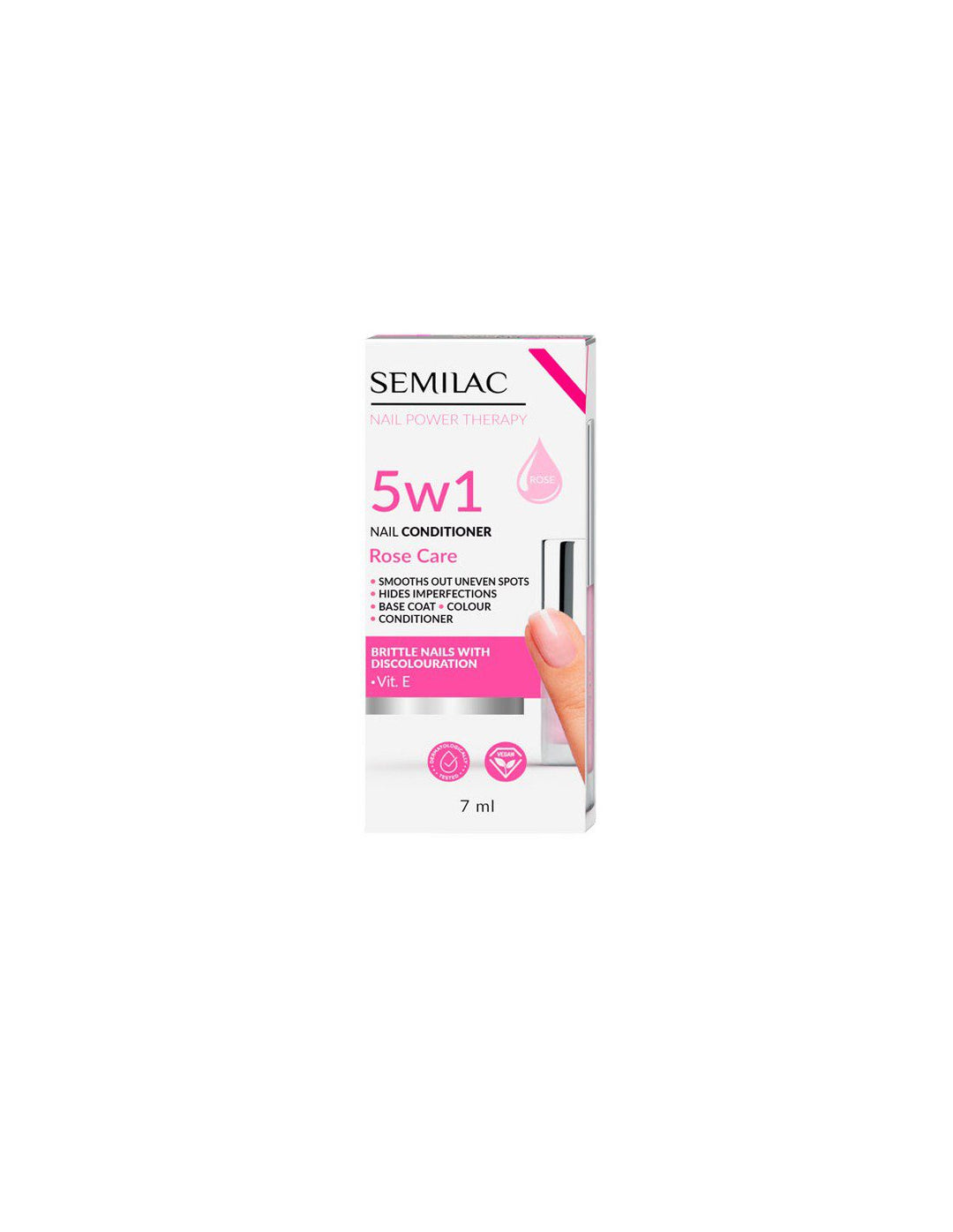 Acondicionador de uñas Semilac Nail Power Therapy 5en1 Rose Care 7ml
