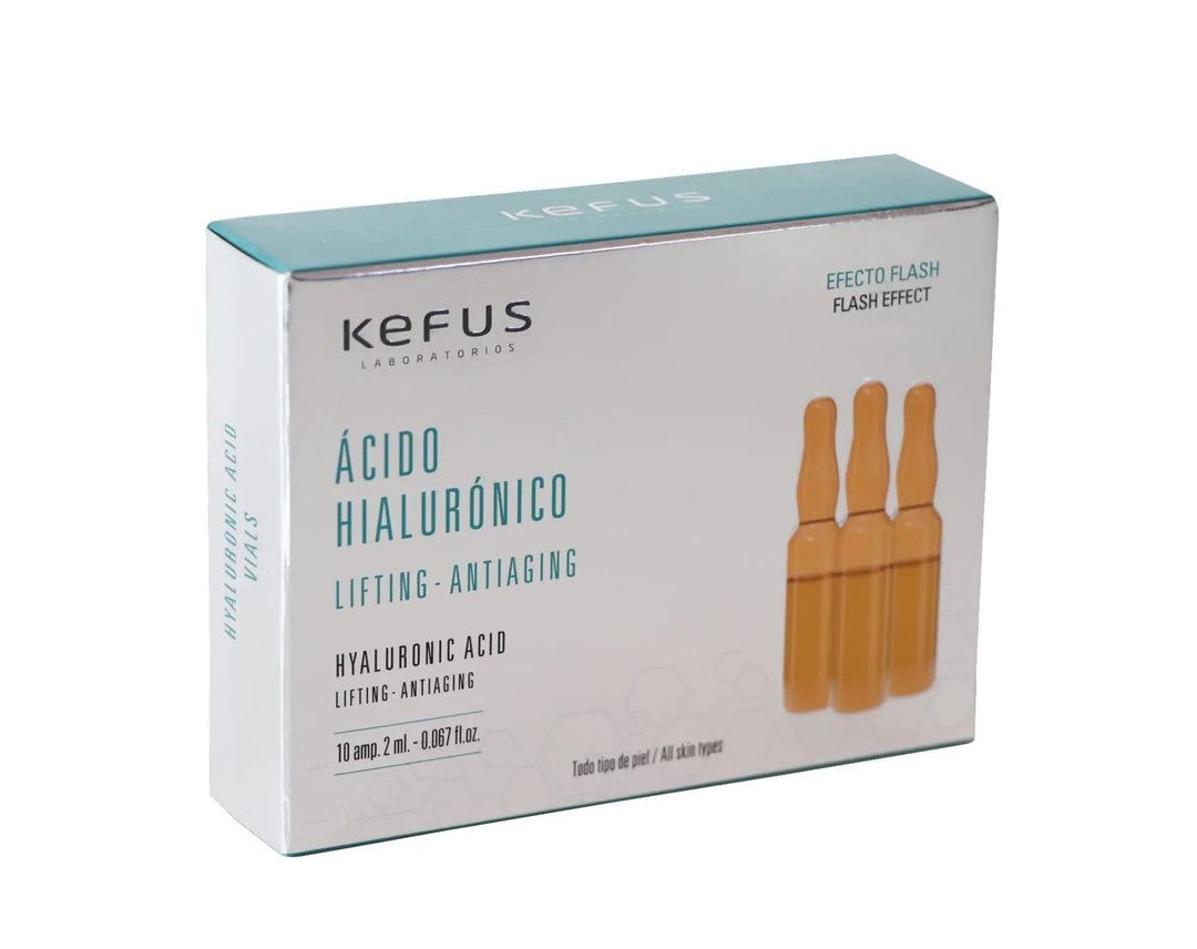 Ampollas Faciales Ácido Hialurónico Efecto Flash Kefus 10 unds