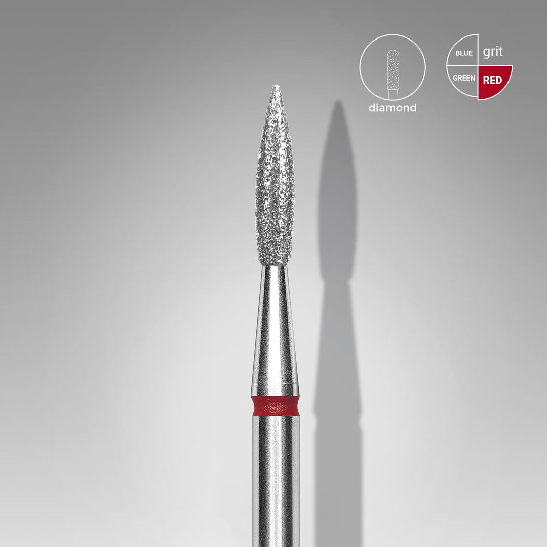 Fresa Staleks de diamante llama roja con punta