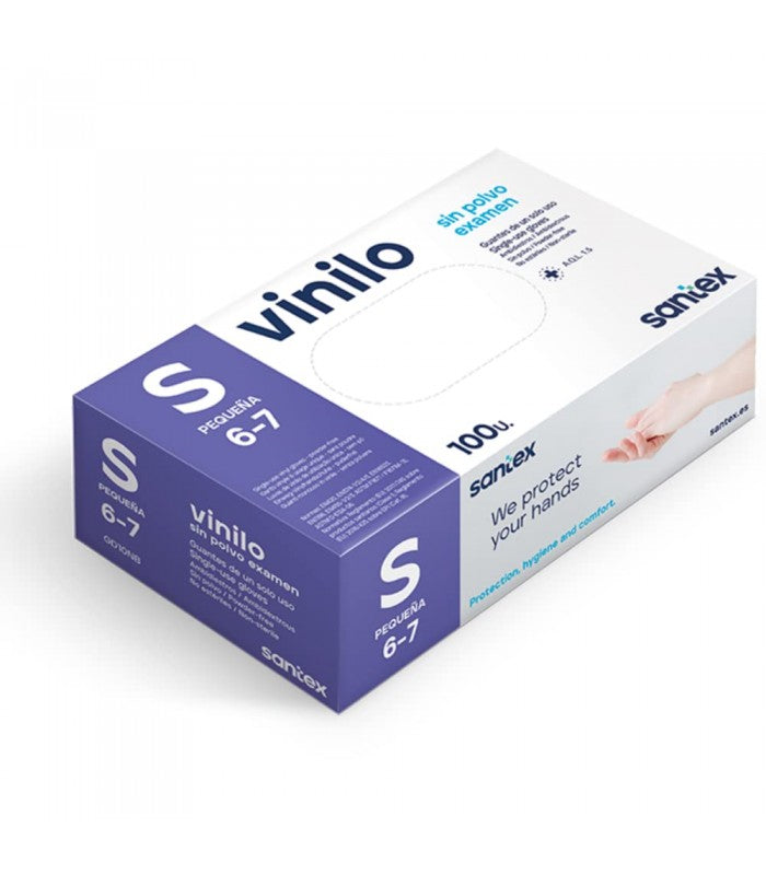 Guantes VINILO SIN POLVO TRANSPARENTES 100 unds
