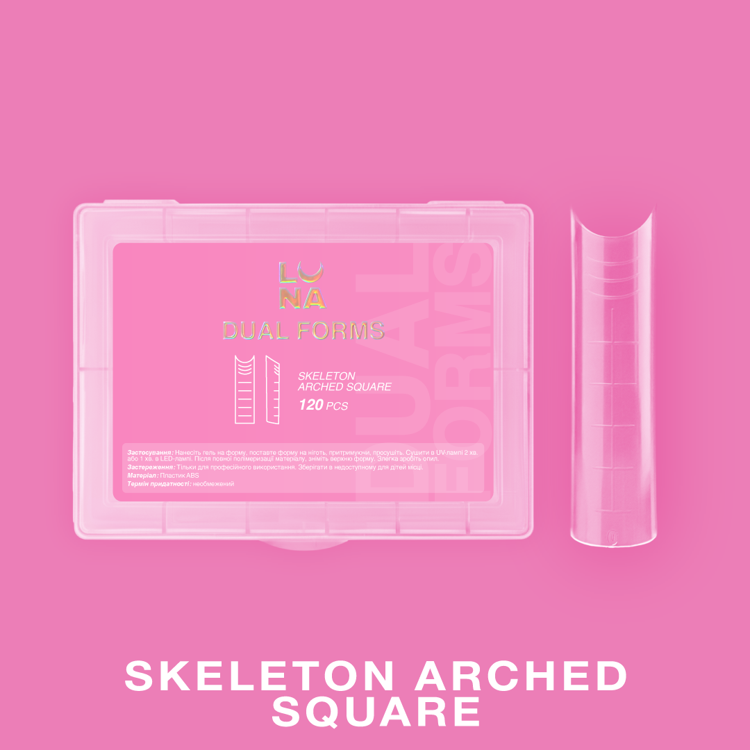 Dual NAil Forms Skeleton Arched Square LunaMoon 120 pcs