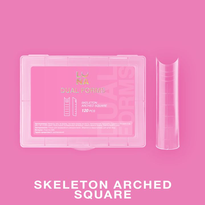 Dual NAil Forms Skeleton Arched Square LunaMoon 120 pcs